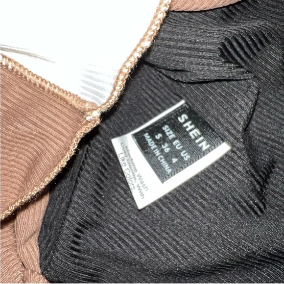 Shein Black Tan White Crop Top - Picture 4 of 4